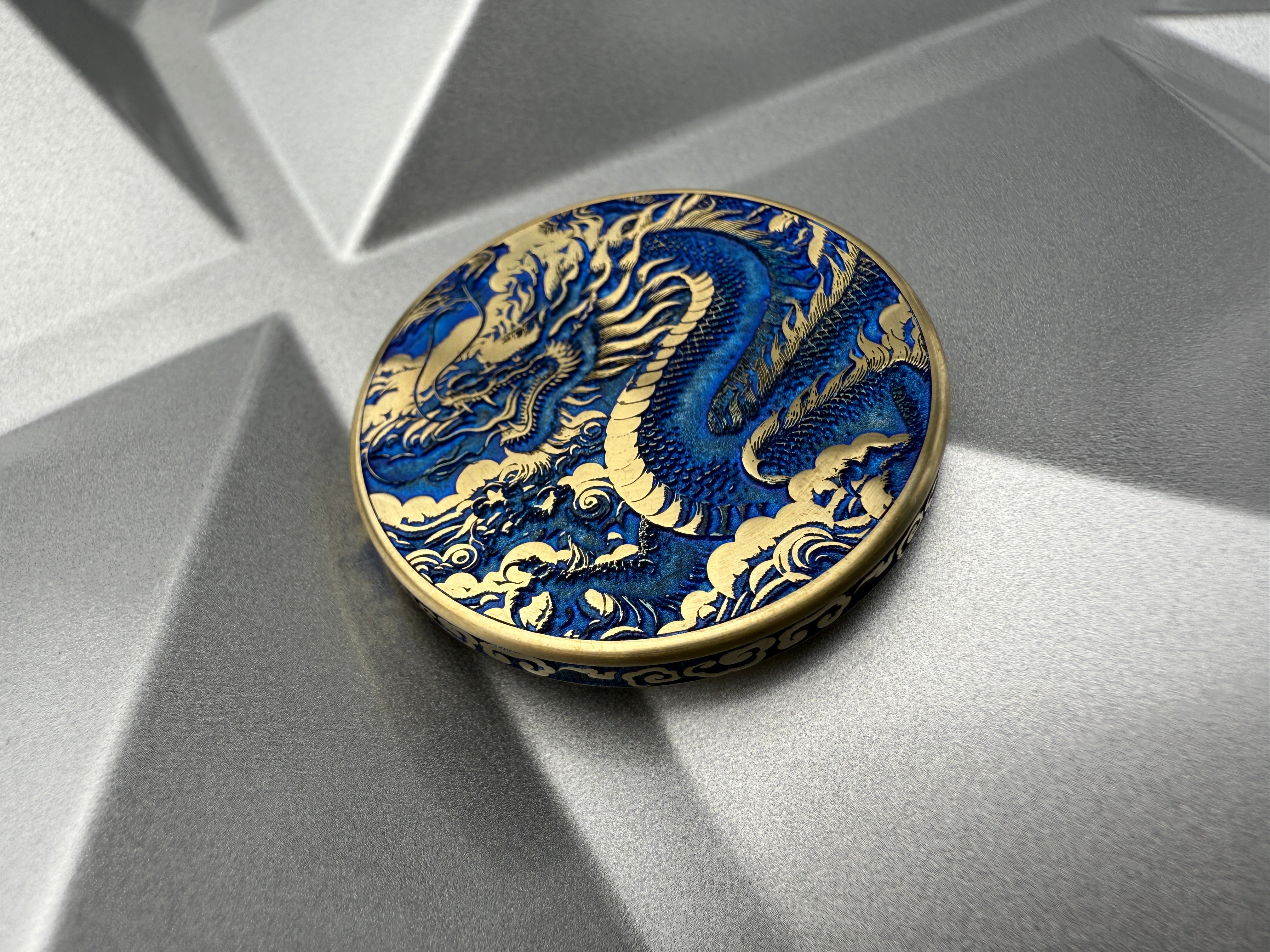 Sasquach Ball Marker Brass Dragon Blue