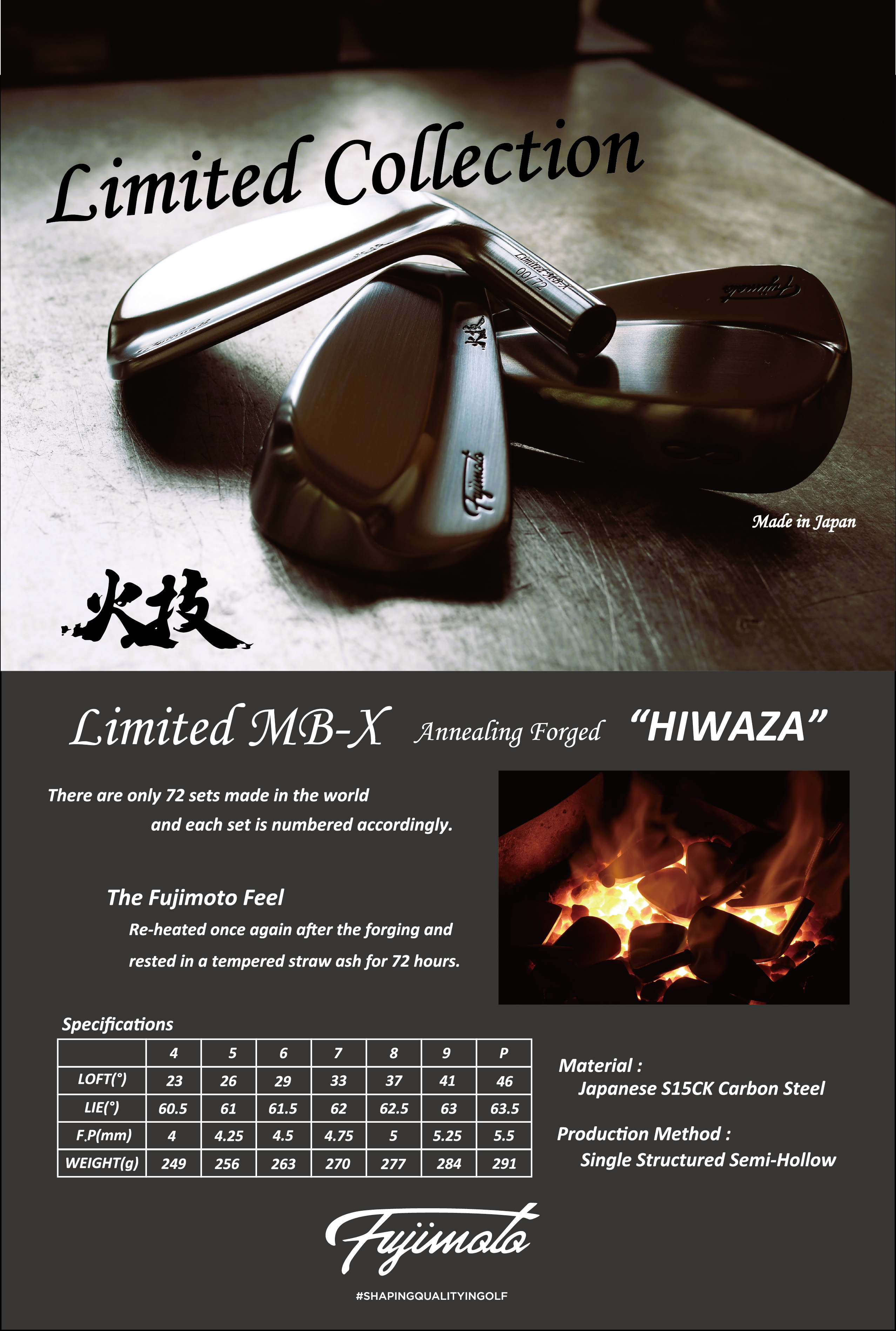 Fujimoto Golf Iron Limited MB-X One of 72 HIWAZA