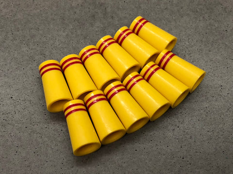Flat-Top 12 Ferrules Yellow with Double Red Stripes