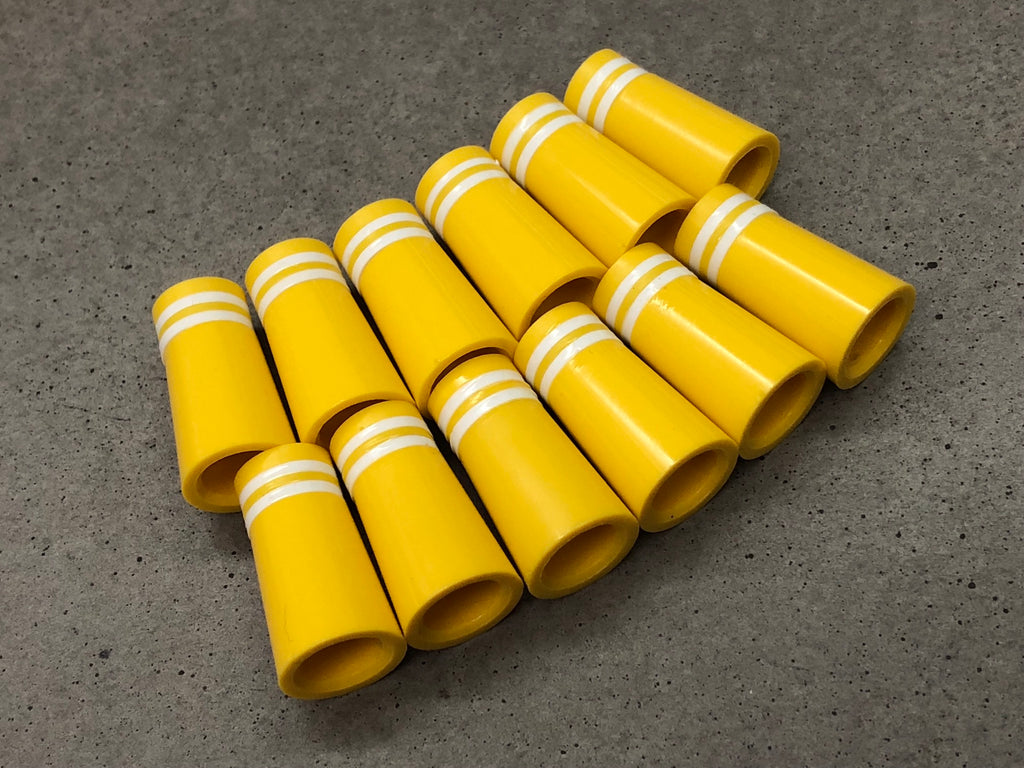Flat-Top 12 Ferrules Yellow with Double White Stripes - torque golf