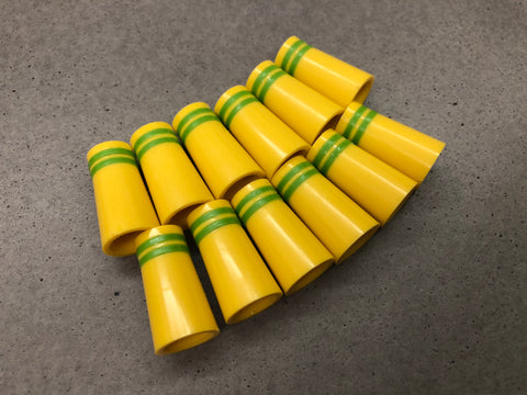 Flat-Top 12 Ferrules Yellow with Double Lime Green Stripes