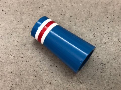 Flat-Top 12 Ferrules Blue with White-Red-White Stripes - torque golf