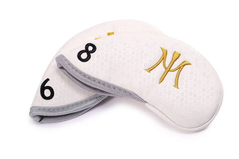 Miura Golf Headcover Iron Honeycomb Magnetic White
