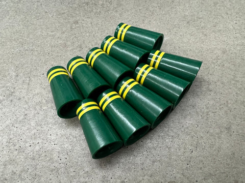 Miura Golf Baby Blade Ferrules Set of 10 Augusta Green with Yellow Stripes