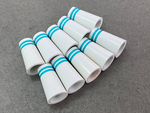 Miura Golf Baby Blade Ferrules Set of 10 White with Tiffany Blue Stripes