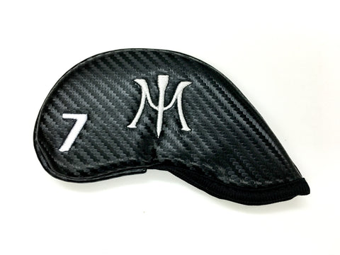 Miura Carbon Fiber Iron Headcover Black Set of 11 Pieces - torque golf