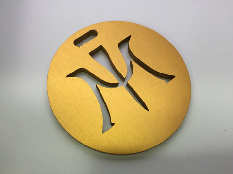 Miura Golf Bag Tag Cut Thru  Logo Aluminum in Yellow - torque golf