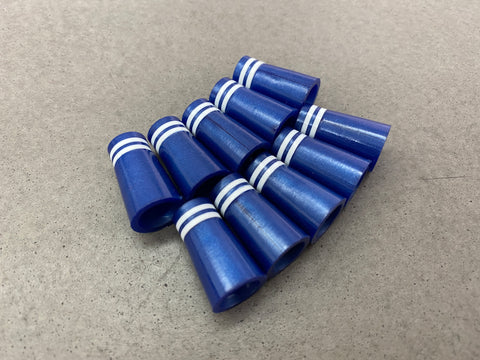 Miura Golf Baby Blade Ferrules Set of 10 Pearl Blue with White Stripes - torque golf