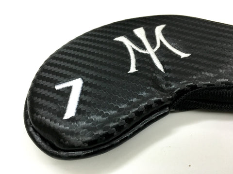 Miura Carbon Fiber Iron Headcover Black Set of 11 Pieces - torque golf