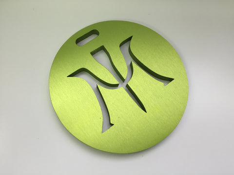 Miura Golf Bag Tag Cut Thru Logo Aluminum in Green - torque golf