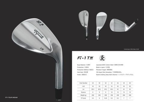 Fujimoto Irons FT-1 Satin Wedges - torque golf