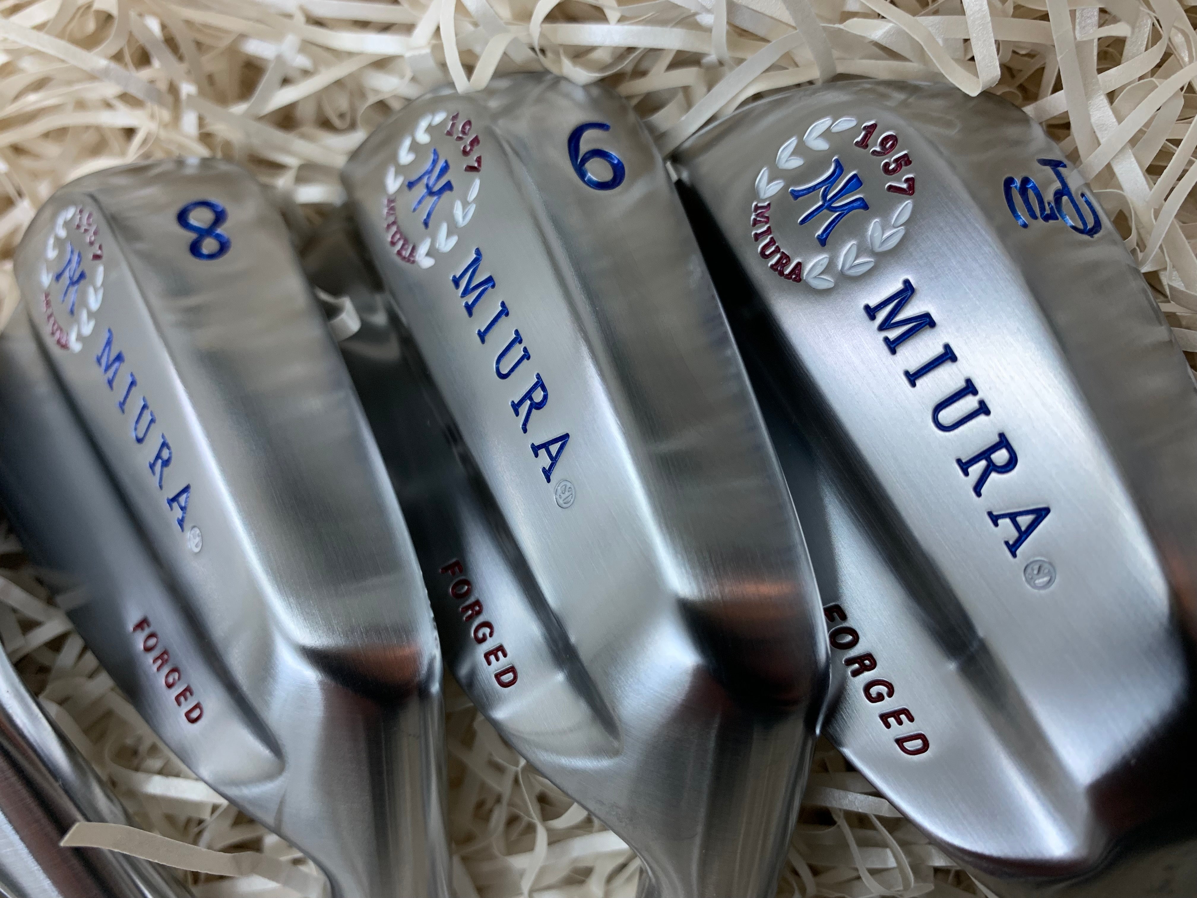 Miura Golf Irons Baby Blades Red White and Blue Fill