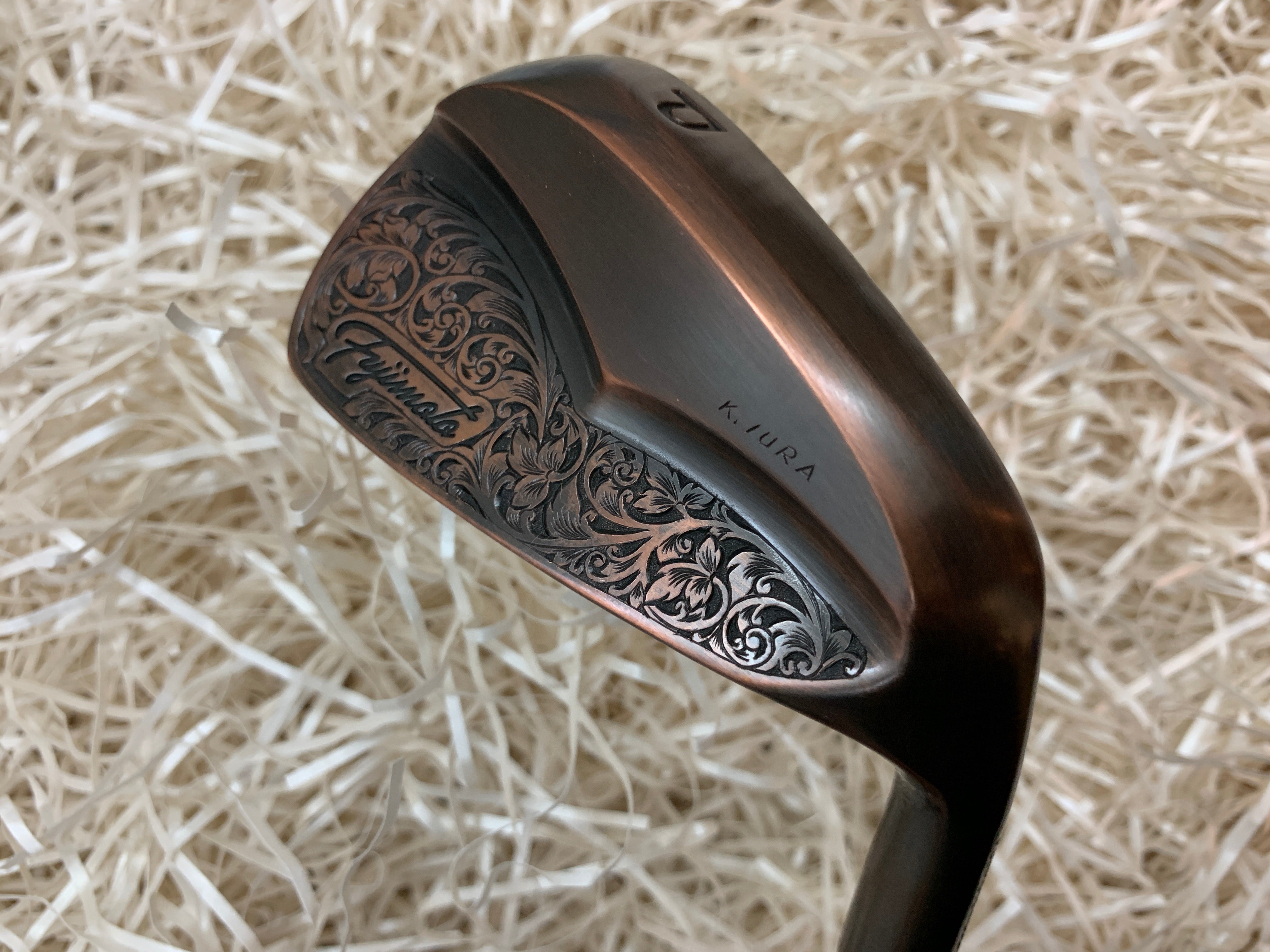 Fujimoto Golf Iron Handcrafted Signature Iura Wing Back in Black Copper