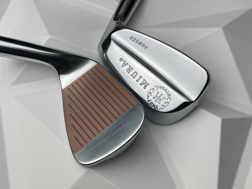 Miura Golf Irons Baby Blades Mirror Satin with Copper Face