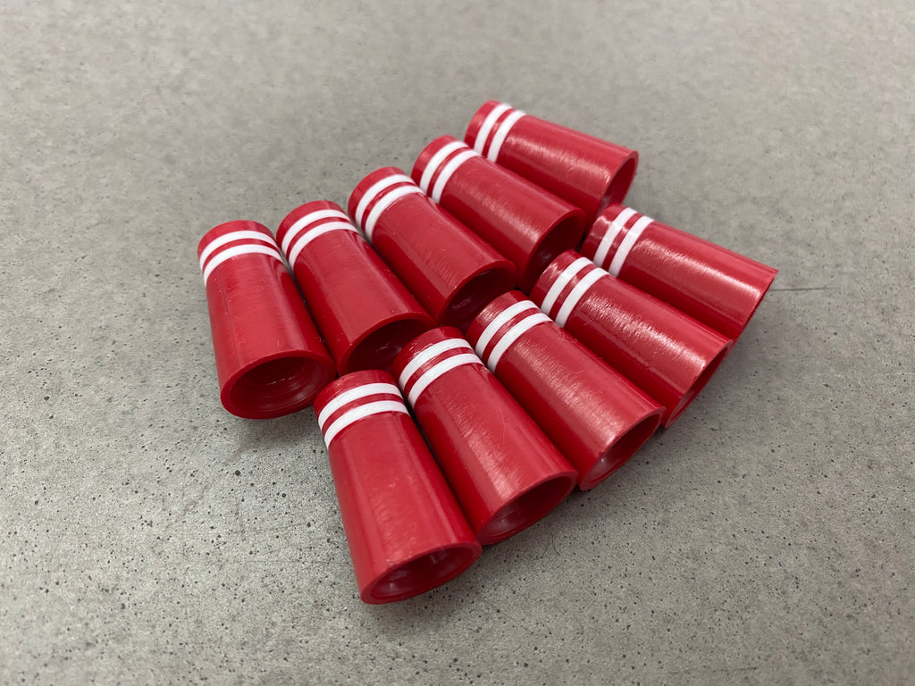 Miura Golf Baby Blade Ferrules Set of 10 Red with White Stripes - torque golf