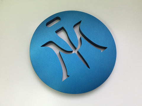 Miura Golf Bag Tag Cut Thru Logo Aluminum in Blue - torque golf